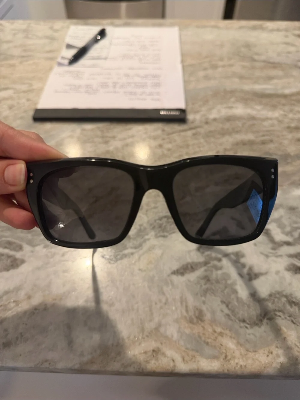 CELINE Black Oversized Square Acetate Sunglasses - Chic Polarized Sunnies